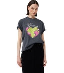 Ganni ontspannen hart grijs t -shirt