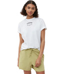 Ganni ontspannen o nek wit t -shirt
