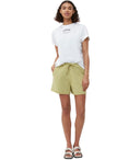 Ganni ontspannen o nek wit t -shirt