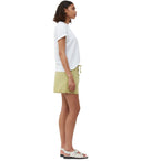 Ganni ontspannen o nek wit t -shirt