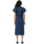 Ganni Rose Blue Denim Midi -jurk