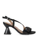 Ganni satin sort hæl sandal