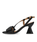Ganni satin sort hæl sandal