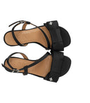 Ganni satin sort hæl sandal
