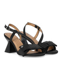 Ganni satin sort hæl sandal