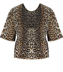 Ganni Smock Blouse Leopard Print