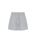 Ganni Soft Chambray Striped Shorts