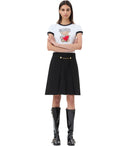 Ganni twill sort mini nederdel