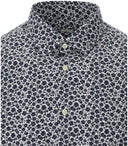 Gmf 965 White And Blue Floral Shirt