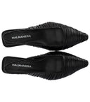 Halmanera Fold Black Slingback Ballet Flat Shoe
