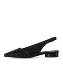 Halmanera Fold Black Slingback Ballet Flat Shoe