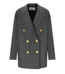 Harris Wharf Londres Anthracite Grey Grey Doble Breaded Caban