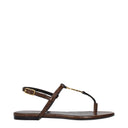 Saint Laurent Cassandra Sandals Women's Leather Brown/Walnut