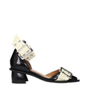 Ganni Damens Sandalen Eco Lack Schwarz/Heron