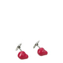 Bottega Veneta Men's Silver Fuchsia/Hydrangea Cufflinks And Tie Clip