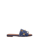 Valentino Garavani Slides And Clogs Women Fabric Blue/Denim