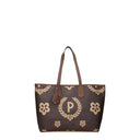 Pollini Mujers Bolsos De Hombro Pvc Marrón/Crema