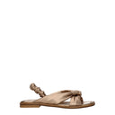Skórzane złote sandały damskie Stuart Weitzman