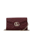 Gucci Marmont Pochette Women's Leather Red/Burgundy
