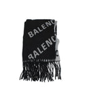Balenciaga Uomos Sciarpa Lana Nera/Grigia