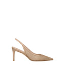 Sandały Stuart Weitzman Stuart Donna Skórzane Beżowe/Naturalne