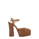 Stuart Weitzman Skyhi Women's Suede Sandals Beige/Cappuccino