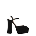 Stuart Weitzman Skyhi Women's Suede Sandals Black