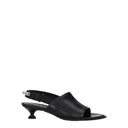 Premiata Vanity Mujers Sandalias de Cuero Negro