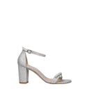 Stuart Weitzman Nearlynude Women's Sandals Silver Fabric