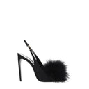 Saint Laurent Women's Satin Black Sandals