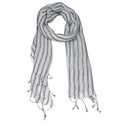 Brunello Cucinelli Damess Sjaal Linnen Wit/Zwart