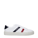 Moncler Sneakers Monaco 2 Uomo's Pelle Bianca/Blu Scuro