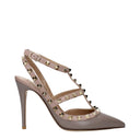 Valentino Garavani Rockstud Sandals Women's Leather Grey/Moonstone