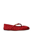 Damskie baletki Dolce&Gabbana satynowo-czerwone/rubinowe