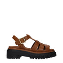 Prada Women's Leather Sandals Brown/Leather