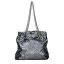Balenciaga Crush Shoulder Bag Women Leather Gray/Steel