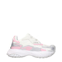 Versace Women's Sneakers White/Pastel Pink Fabric