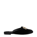 Dolce&Gabbana Women's Velvet Black Slippers And Clogs