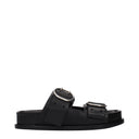 Jil Sander Women's Leather Sandals And Clogs Black