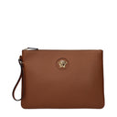 Versace Women's Brown/Nude Leather Clutch