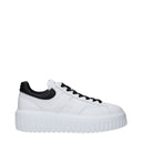 Hogan Zapatillas H Stripes Mujers Cuero Blanco/Negro