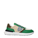 Philippe Model Antibes Men's Sneakers Green/Beige Fabric