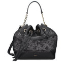 Jimmy Choo Juno Damess Stoffen schoudertas zwart