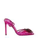 Aquazzura Crystal Margarita Sandals Women Satin Fuchsia/Orchid