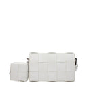 Bottega Veneta Men's Cassette Crossbody Bag White Leather