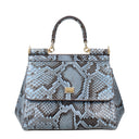 Dolce&Gabbana Sicily Medium Women's Handbag Sky Python Leather/Sugar Paper