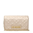 Me encanta Moschino Mujers Pochette de poliuretano dorado