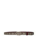 Gucci Women's Belt Fabric Beige/Bordeaux