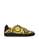 Versace Herrens Sneakers Leder Schwarz/Gelb
