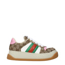 Gucci Women's Sneakers Fabric Beige/Pink